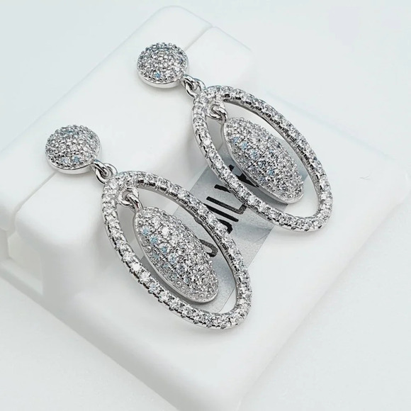 "925 Sterling Silver Cubic Zirconia Earrings, UU1P6A6110 - Picture 8 of 9